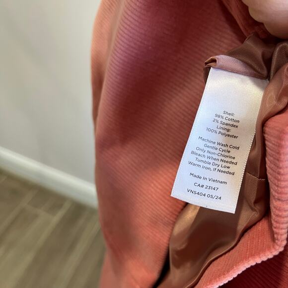 Talbots Pink Corduroy Cutaway Blazer Size 6 Soft Stretch Career Jacket - Picture 7 of 8